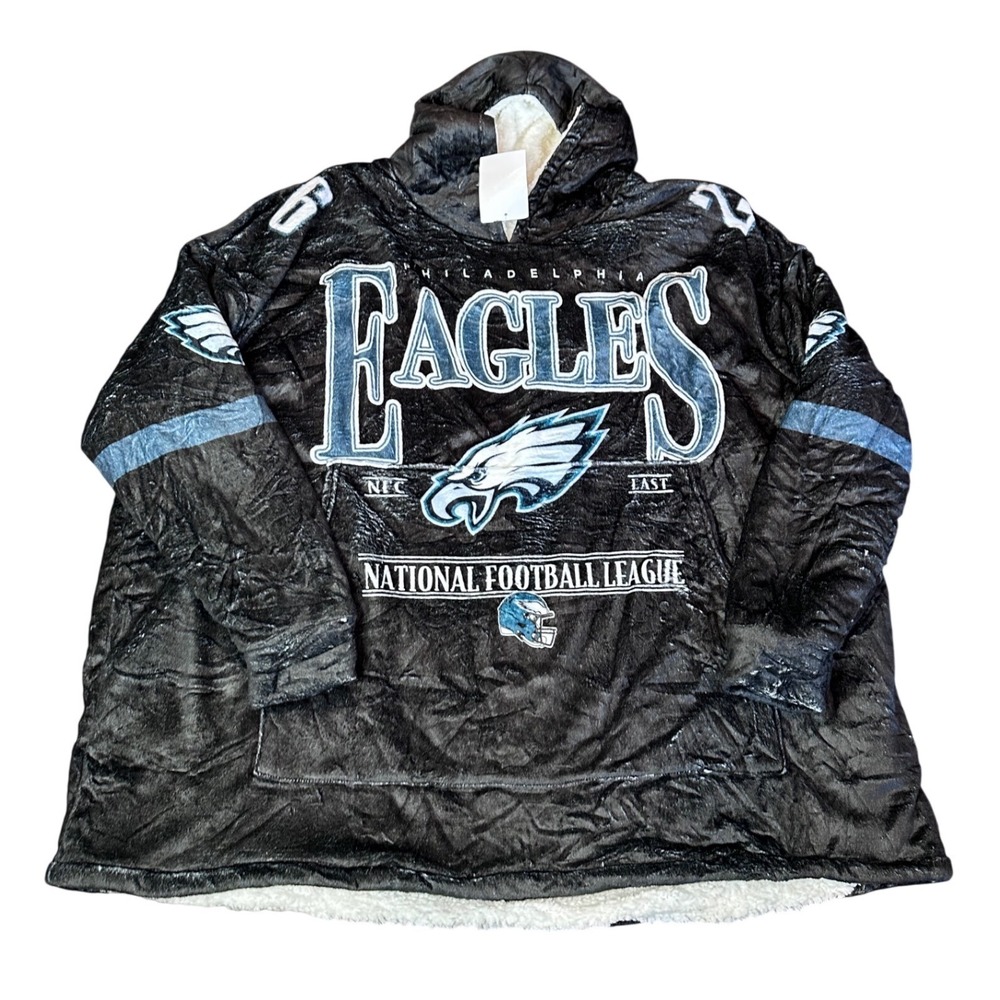 Barkley 26 Philadelphia Eagles NFL Oversized‎ Sherpa Lined Hoodie BlanketLarge